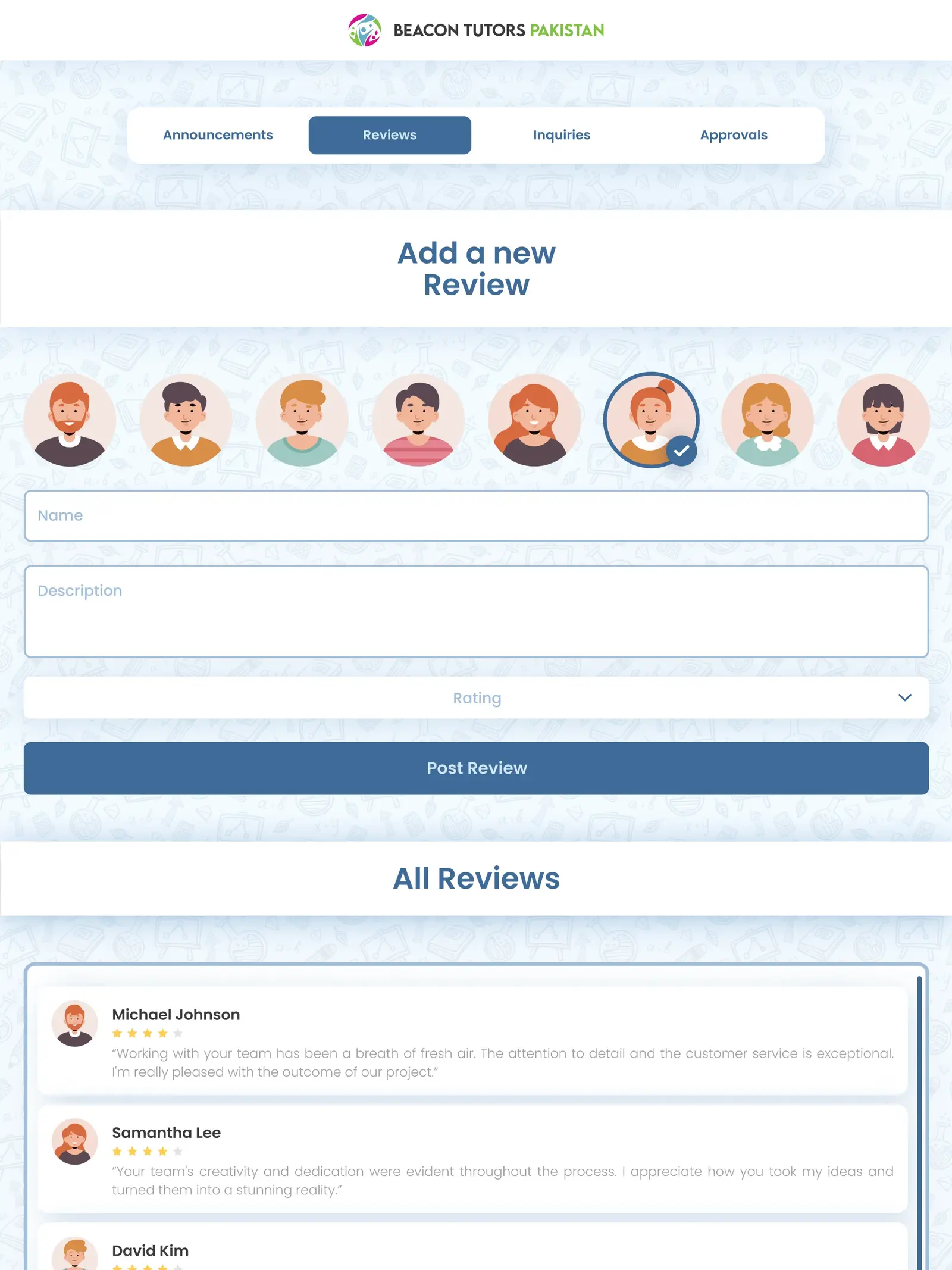Beacon Tutors Admin Dashboard Banner