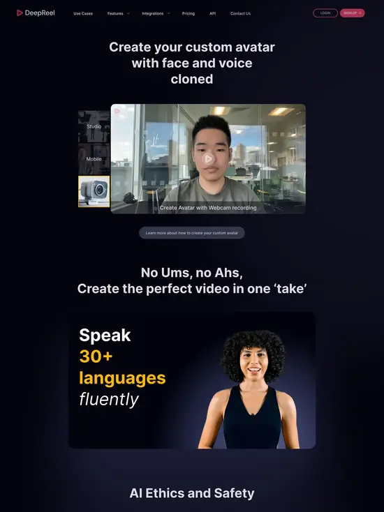 DeepReel Website screenshot 5
