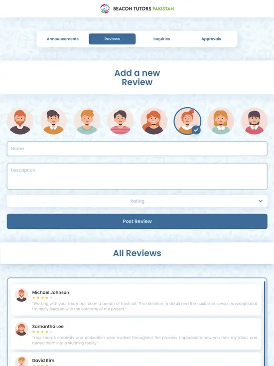 Beacon Tutors Admin Dashboard screenshot 4