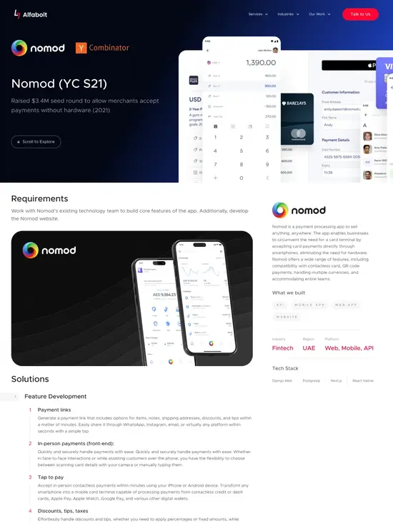 Alfabolt Website screenshot 1