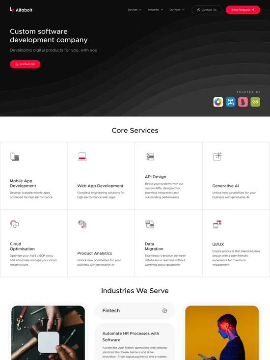 Alfabolt Website screenshot 3