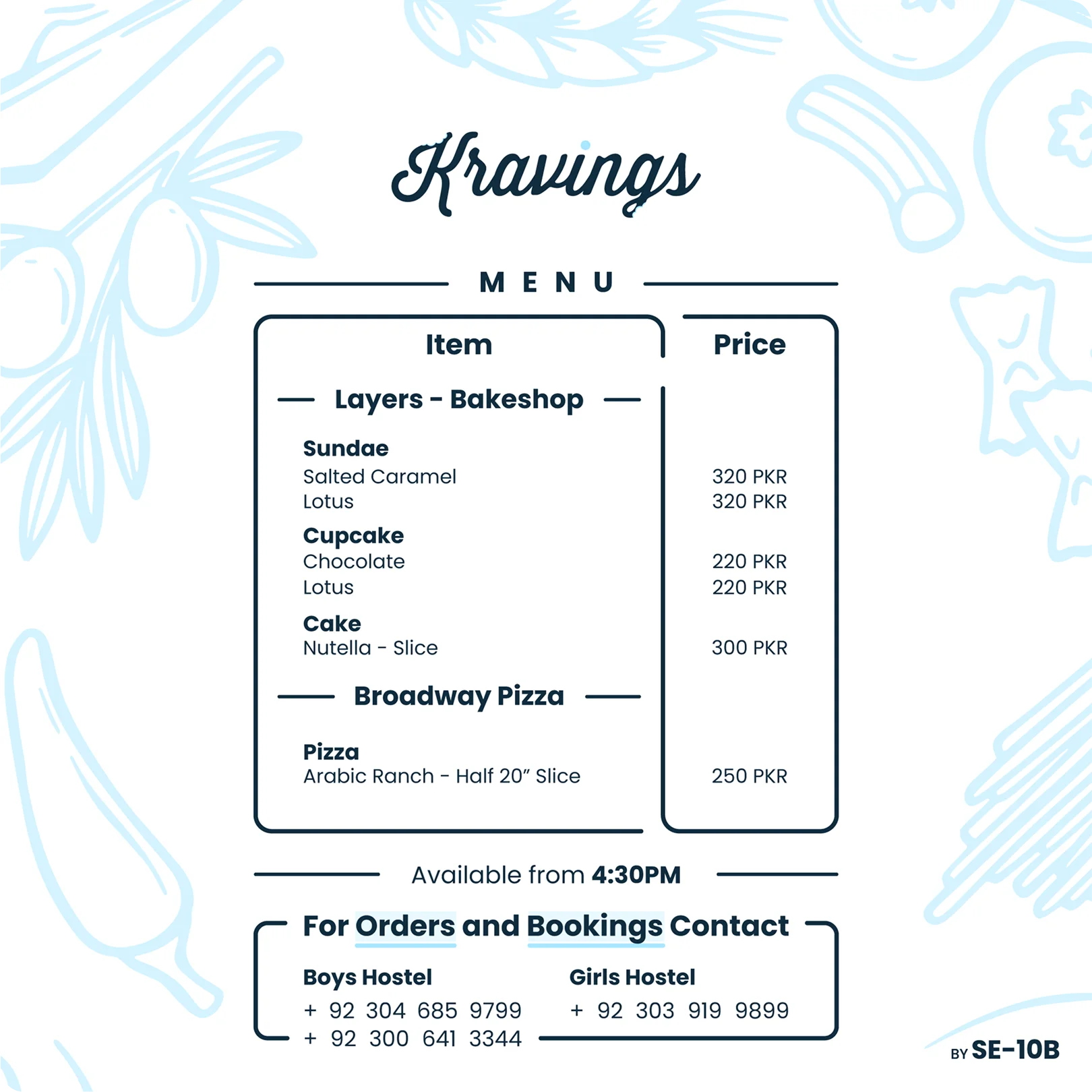 Kravings Menu