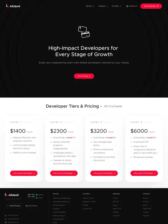 Alfabolt Website screenshot 2